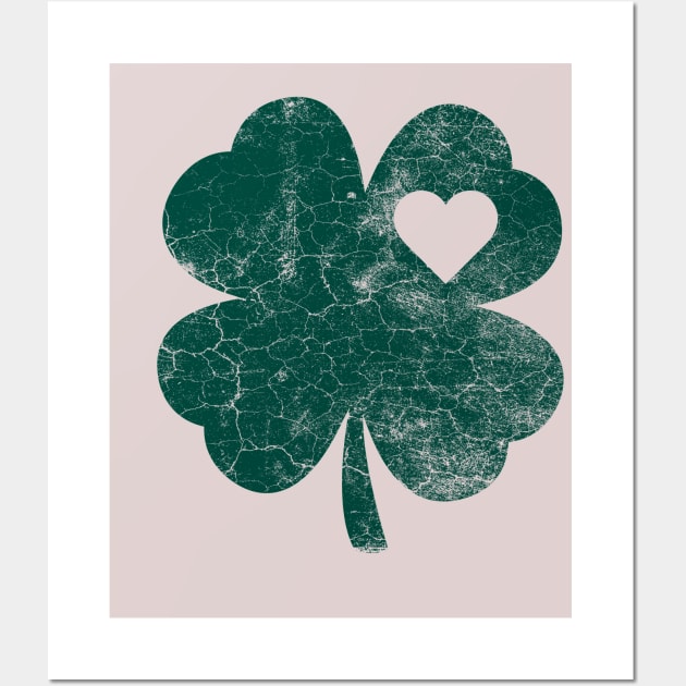 St Patricks Shamrock Heart Wall Art by OldTony